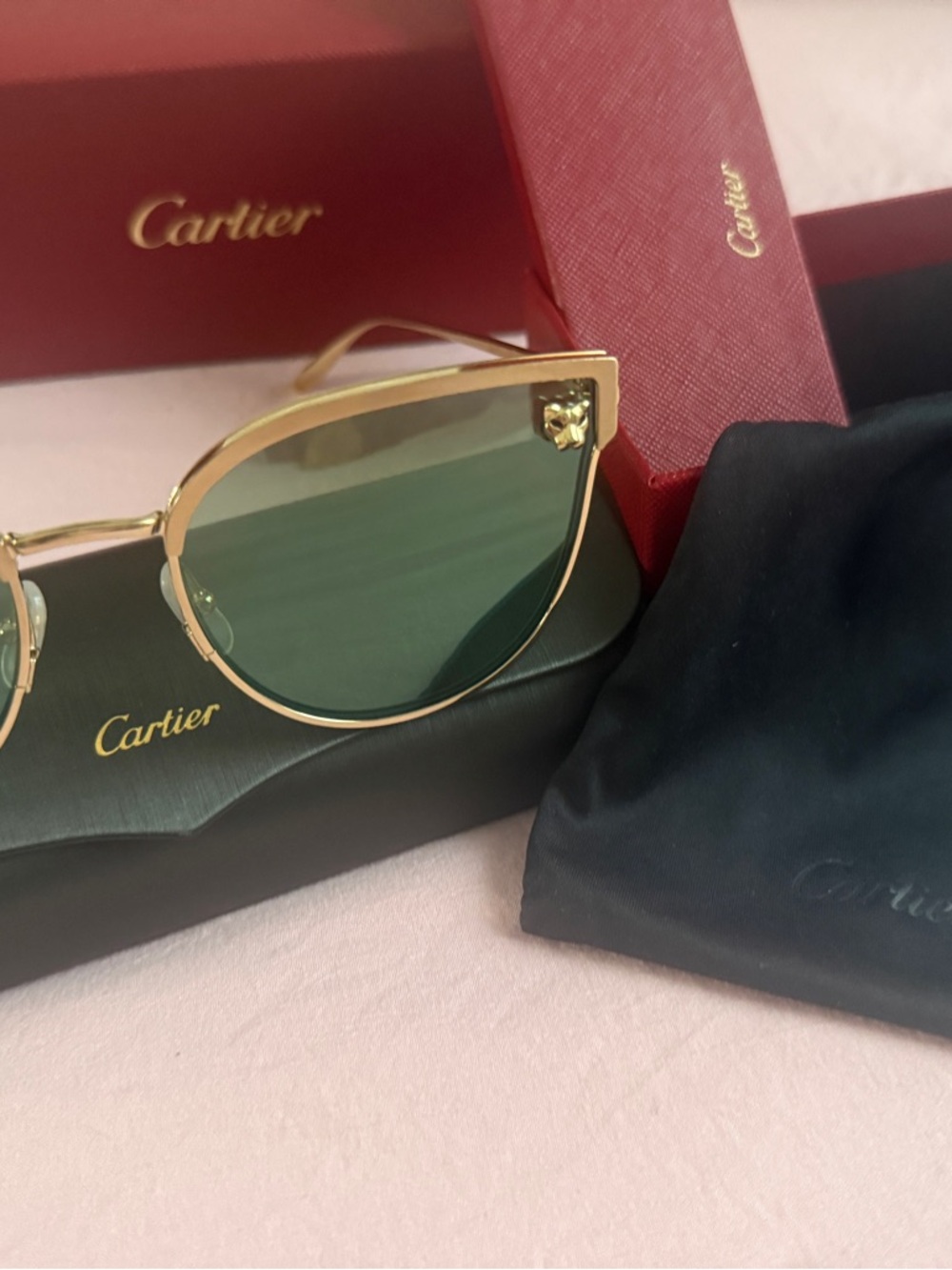 Cartier Gold Frame Sunglasses with brown Lenses * authentic*** CT0198S-003 - Picture 6 of 8